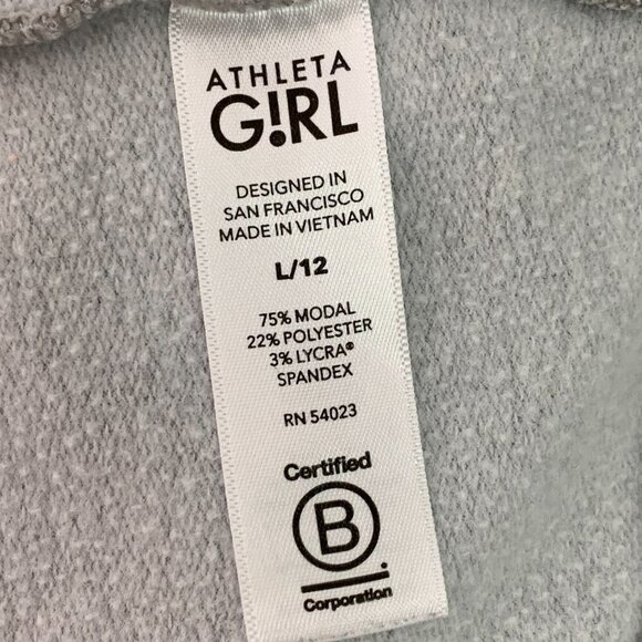 Athleta Girl Kids Gray Sweatshirt Top Long Sleeve Size Large 12 Years - Picture 13 of 13